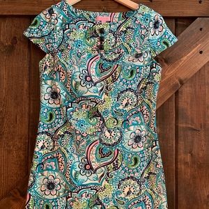 LILLY PULITZER Alina Cap Sleeve Dress Peacock Paisley Sz 2